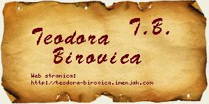 Teodora Birovica vizit kartica